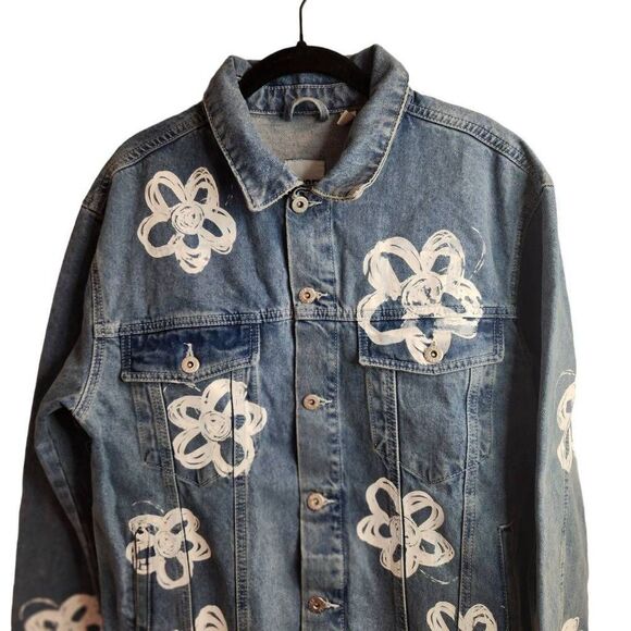 Ragged Jeans Dropout Daisy Trucker Denim Jacket NWOT Urban Outfitters Size Small - Picture 3 of 10